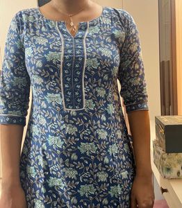 Blue Floral Kurta Set