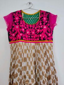 Ivory Ethnic Anarkali With Dupatta L-xl No Return