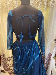 Blue Tie-Dye Lehenga Choli