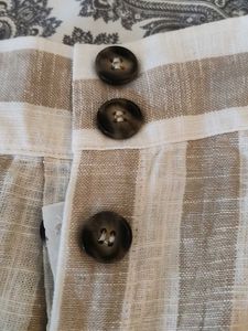 Striped Button Front Skirt