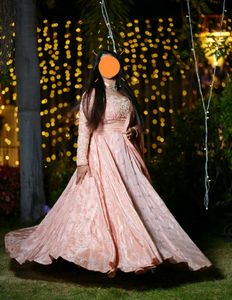 Elegant Peach Anarkali Gown