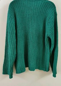 Forest Green Relaxed Crewneck Sweater