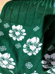 Emerald Green Floral Knit Tunic