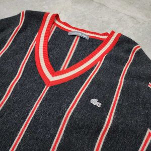Lacoste V-neck Striped Knit