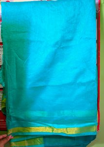 Gorgeous Green Chanderi Saree.