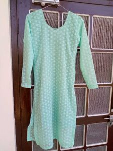 Light Green Embroidered Kurti