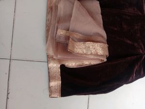 Brown Colour velvet Sharara Suit With Dupatta