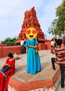 Double Colour Glass Work Gown