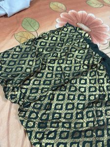 Elegant Green Fabric Blouse Piece