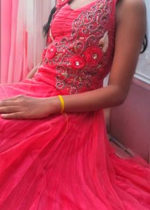 Stunning Pink Floral Embellished Gown