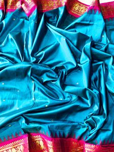 Pure Silk Electric Blue Kanjivaram Saree