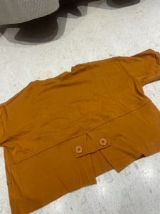 brown oversized crop top