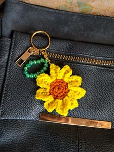 Sunflower Crochet Keychain