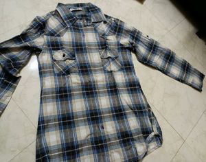 Branded Shirt Blue Chex Pattern