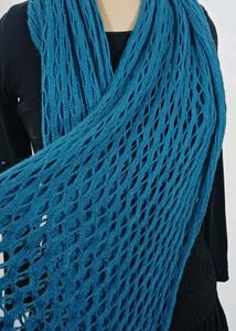Turquoise Blue Knit Scarf