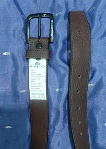 WOODLAND Brown Leather Belt