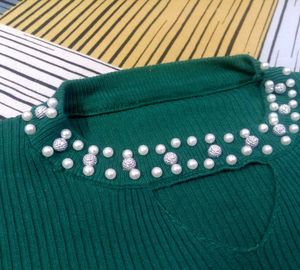 Green Bell Sleeve Top