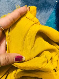 Yellow Kurti with Green Palazzos