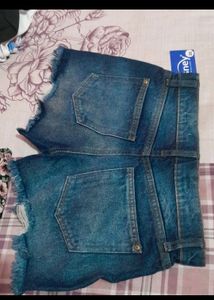 Denim High Rise Shorts