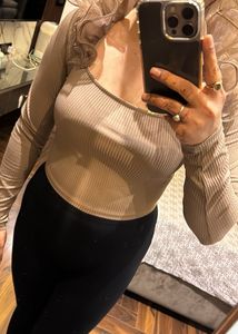 Zara Ruffled Neck Crop Top
