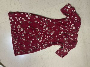 Floral Burgundy Mini Dress