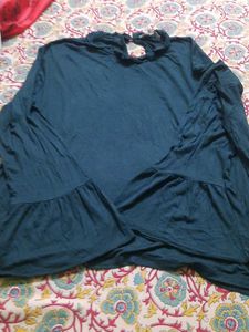 Teal Bell Sleeve Top