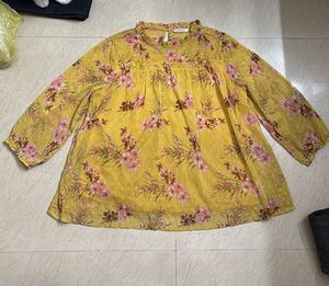 Floral Print Yellow Top