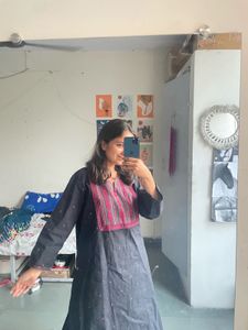 Embroidered Black Kurta