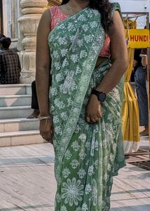 Caribbean Green Chiffon Saree