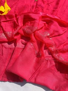 Pure Gourguit Pink Saree