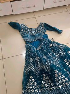 Teal Embroidered Lehenga