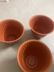 3 IKEA Plastic plant pots