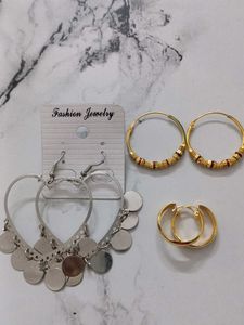 Earring Set - Hoop Earrings combo of 3 sets