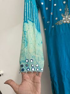 Teal Mirror Embellished Dress