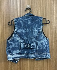 Back Bow Sleeveless Denim Vest