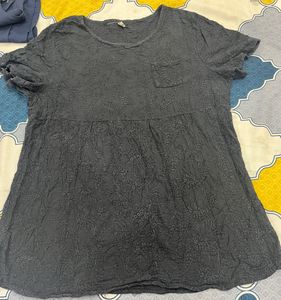 black embroidered top