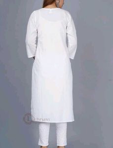 White Embroidered Kurti Dress