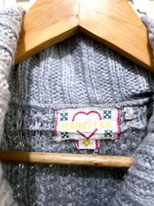Chunky Knit Grey Jumper By Jennyfer (B)