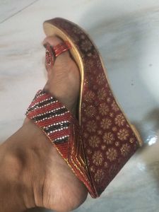 Red Zardozi Work Scandle