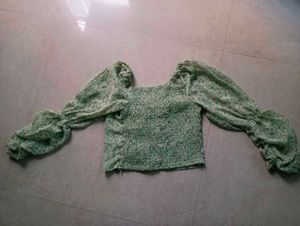 Floral Print Green Top