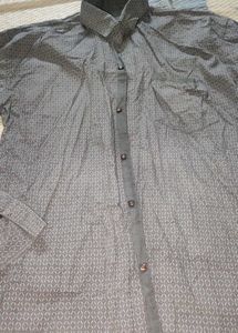 Men&#39;s Stylish Grey Patterned Casual Shirt