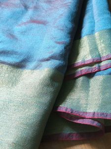 Elegant Teal &amp; Gold Saree