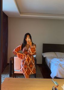 Patterned Wrap Dress