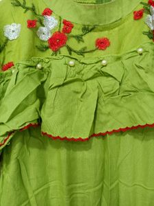 Beautiful Ruffle Sleeve Long Gown