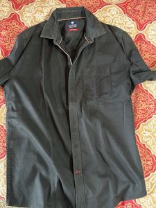 Casual Black Button-Down Shirt