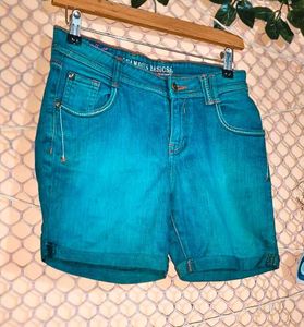 Size 28-30 Teal Denim Shorts For Women