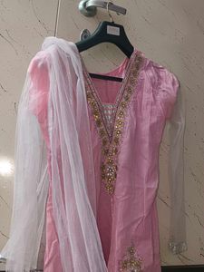 Pink Embellished Kurti