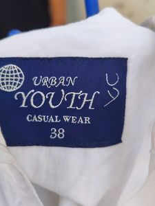 White Cropped Button-Down Shirt