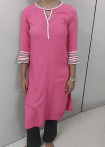 Pink Global Desi Embroidered Kurta
