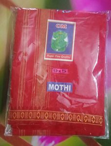 Mothi Brand New Red Pure Cotton Dhoti Jode